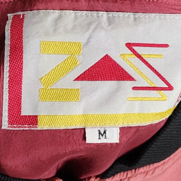 Vintage Salmon Pink 100% Silk Full Zip Cropped Bomber Jacket - Picture 4 of 5